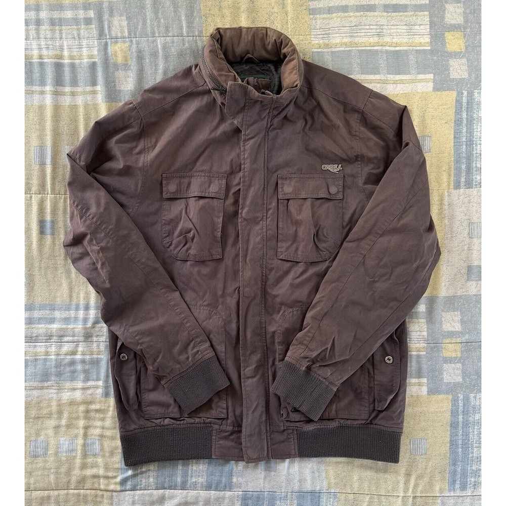 O'Neill Gray Long Sleeve Full Zip Casual Bomber Pocketed Men's Jacket Large
